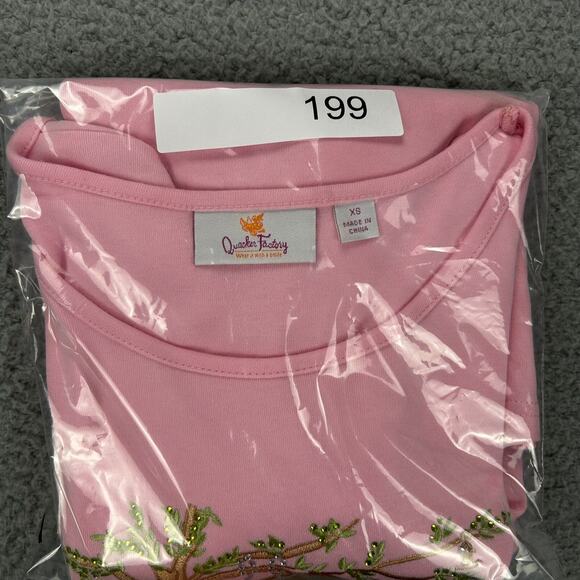 Quacker Factory Sz XS Pretty Pink Butterfly and Flowers 3/4 Sleeve Top Gorgeous - Picture 9 of 9